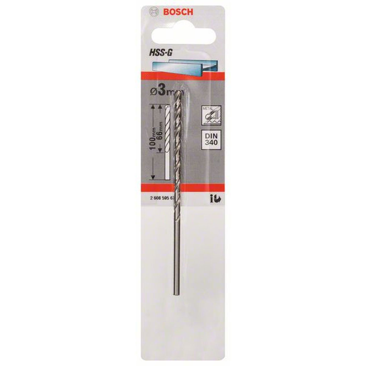 Bosch  Spiralbohrer HSS-G Durchmesser 3 x 66 mm Bild 1