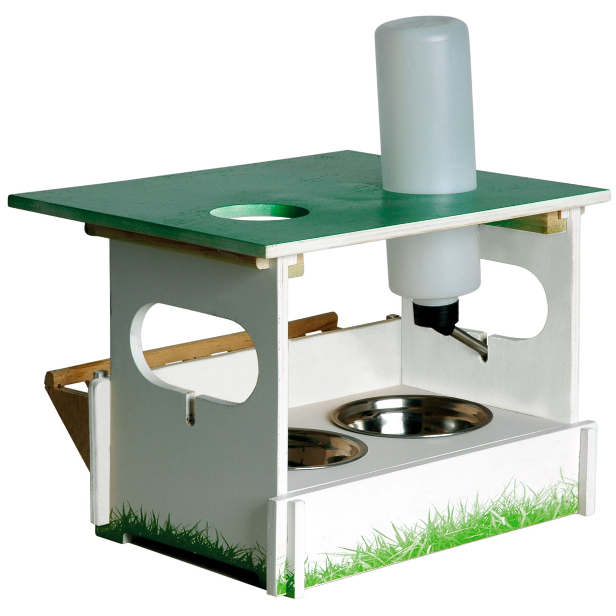 dobar Futterbar-Set Hopsi 31 x 25 x 21,5 cm grün/weiß