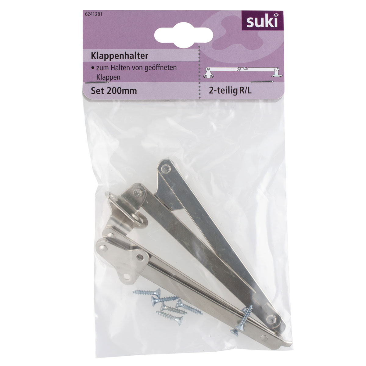 Suki Klappenhalter 200 mm vernickelt 2 Stück Bild 1