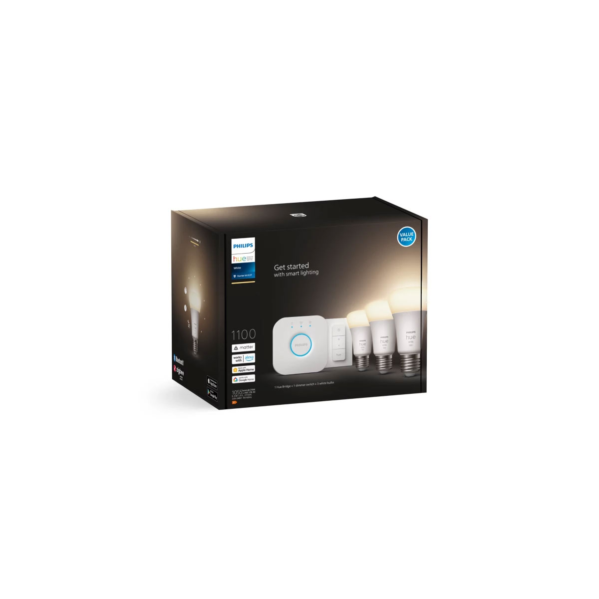 Philips Hue Starter-Set White Ambiance inkl 3 x LED-Lampe E27 und Bridge und Dimmschalter Bild 7