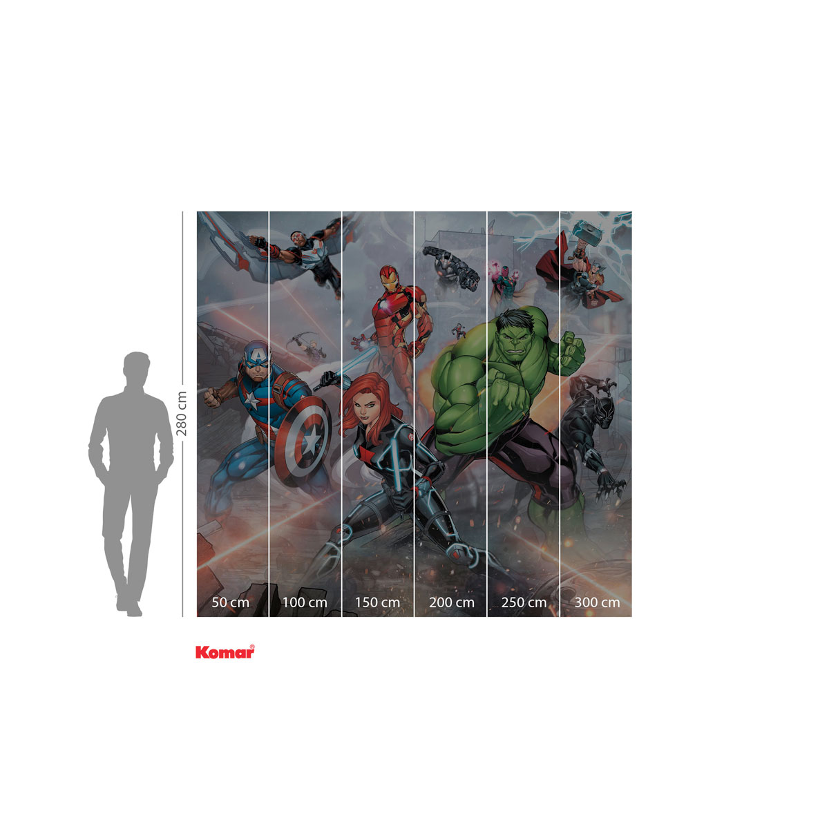 Komar  Vlies Fototapete Avengers Street Revenge 300x280 cm Bild 3