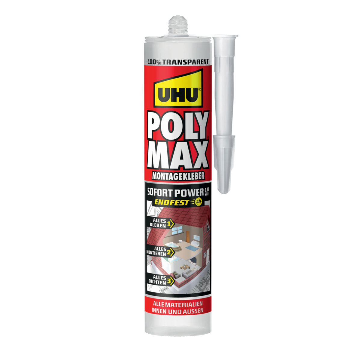 UHU  Montagekleber Poly Max Sofort Power transparent 300 g Bild 2