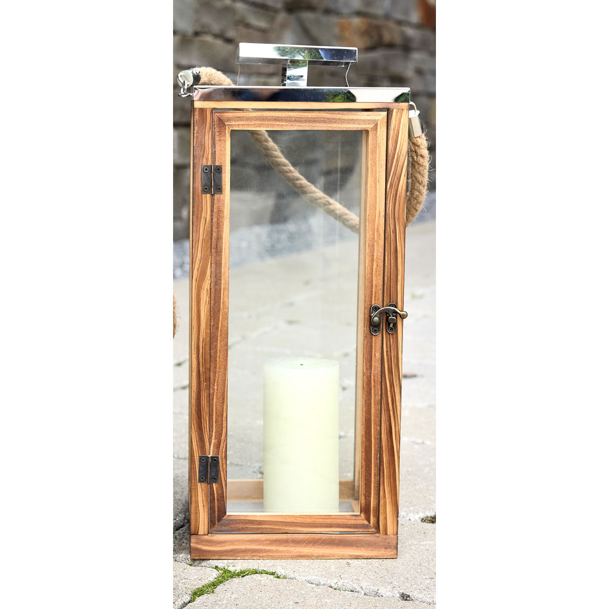 Laterne Nature 18 x 18 x 44 cm Bild 1