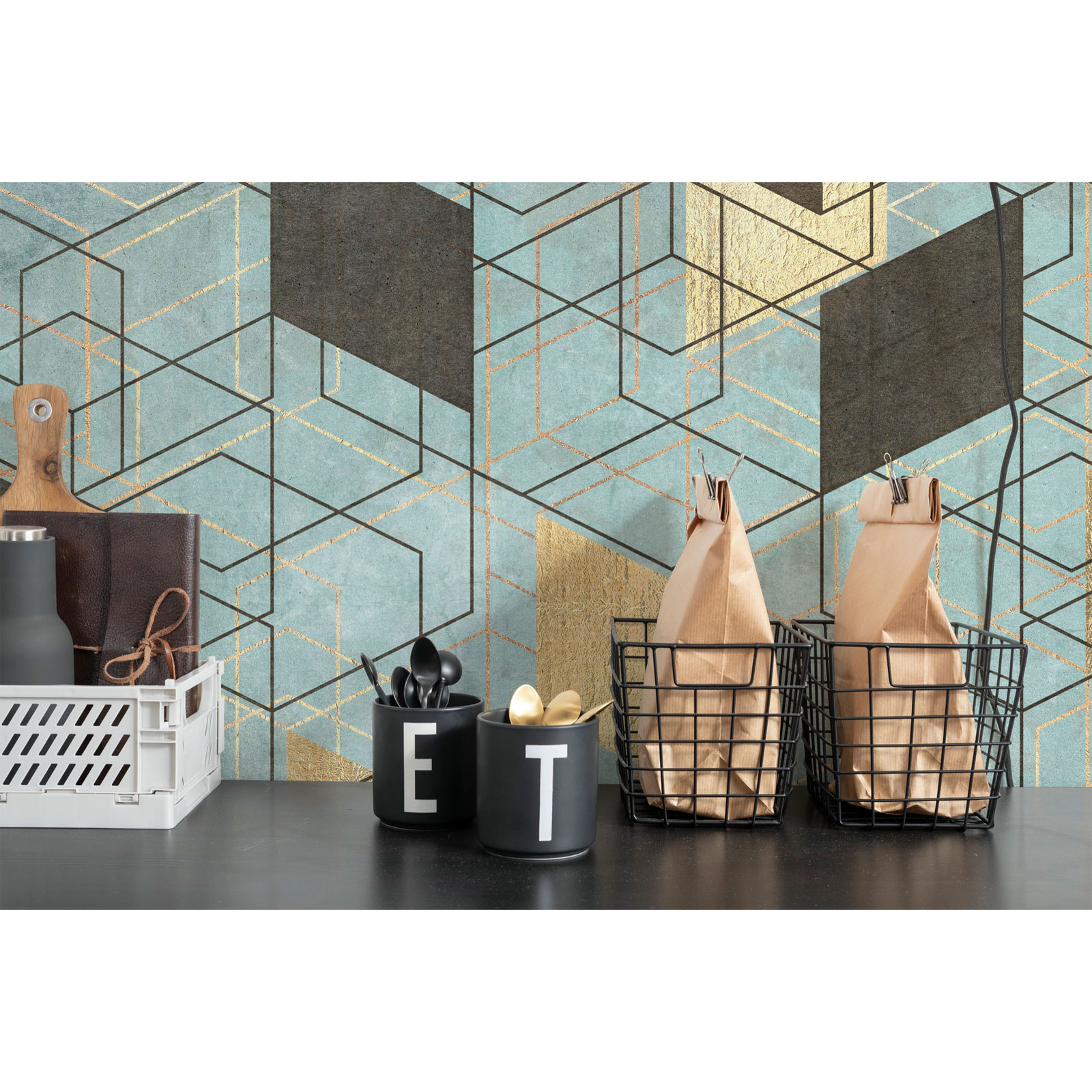 Komar  Vlies Fototapete Plaqué Or 200x280 cm