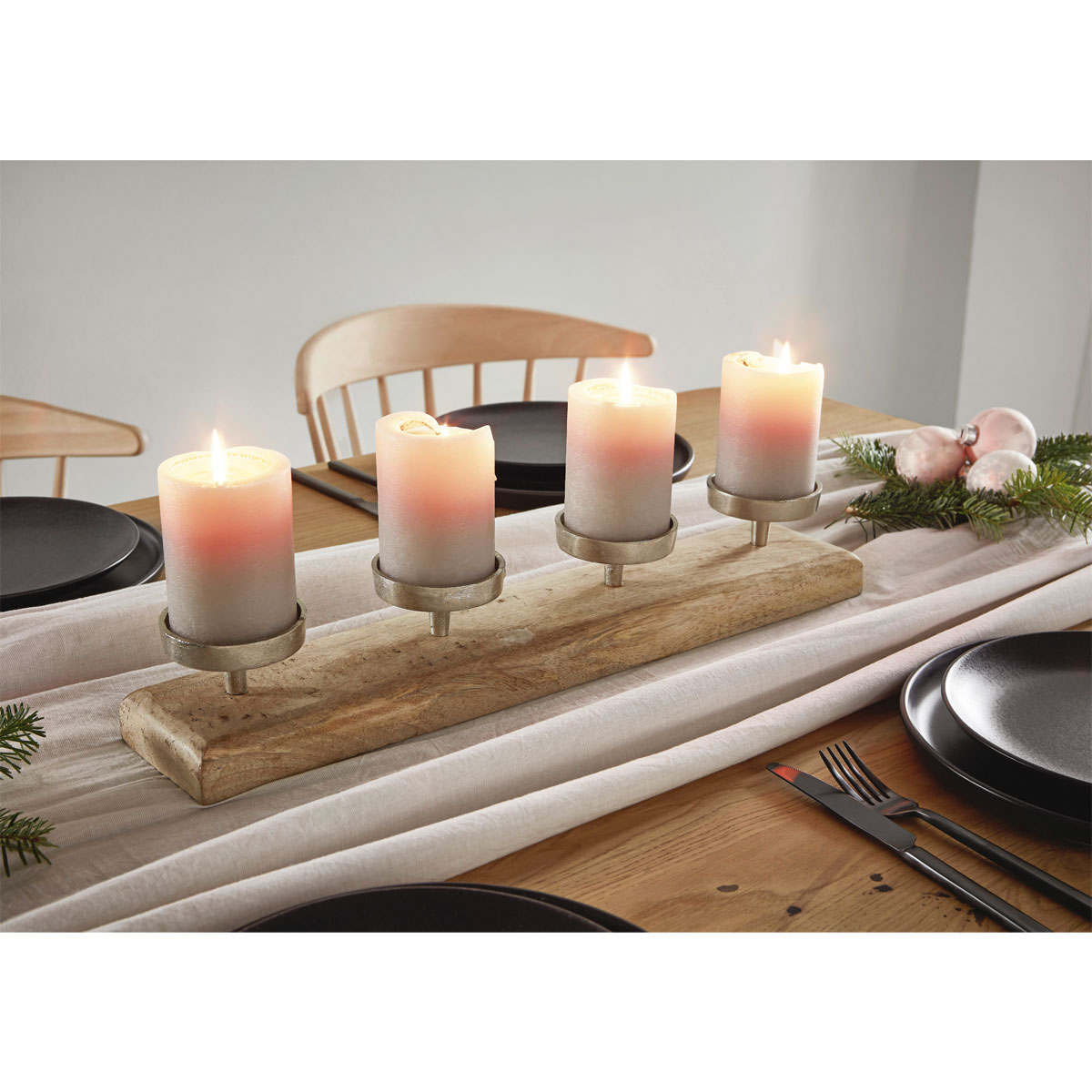Kerzenhalter 47 x 8 x 15 cm vernickelt Bild 7
