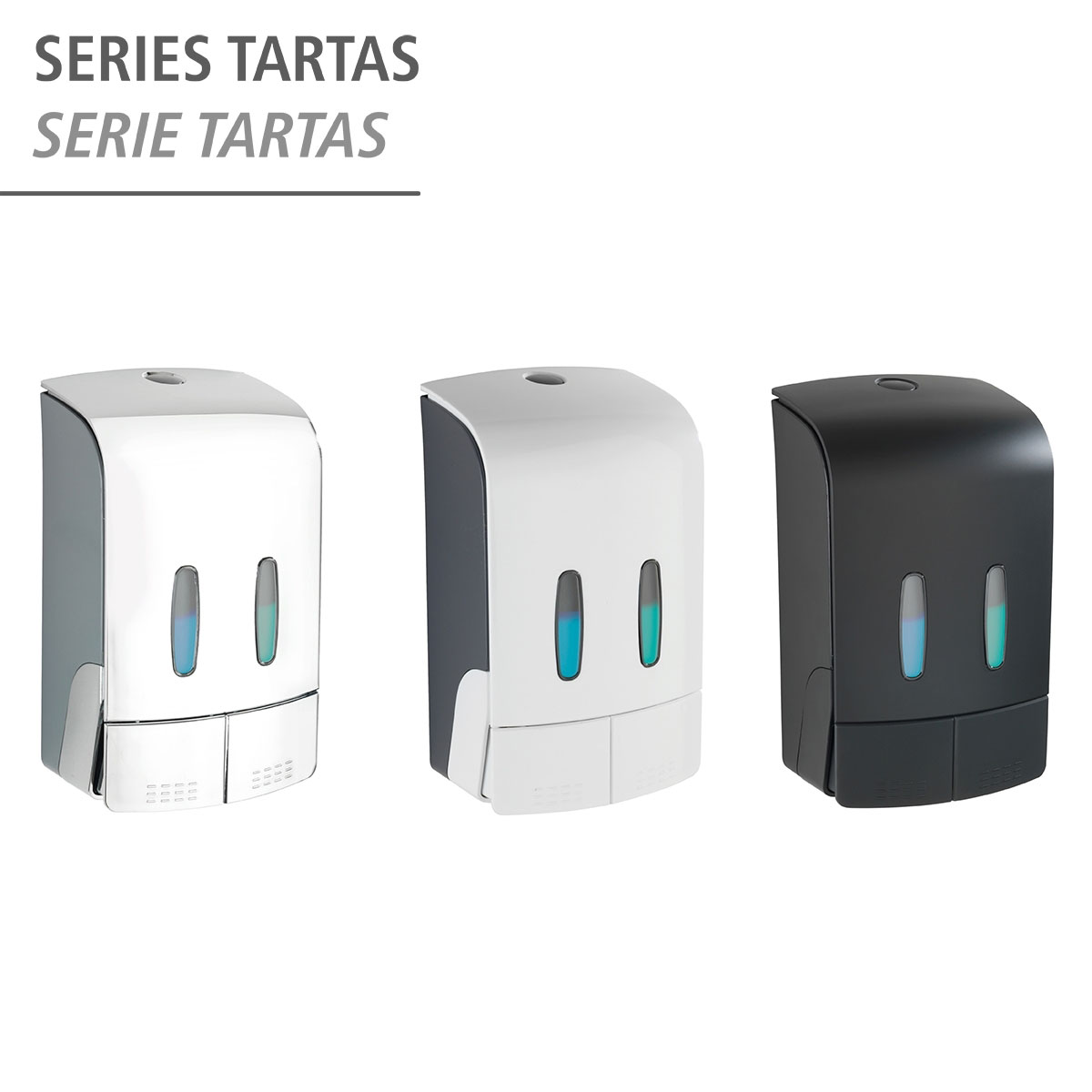 Wenko  2-Kammer Desinfektionsmittel- und Seifenspender Tartas Chrom Seifen-Dosierer und Desinfektionsspender Füllmenge je Kammer 480 ml Bild 8