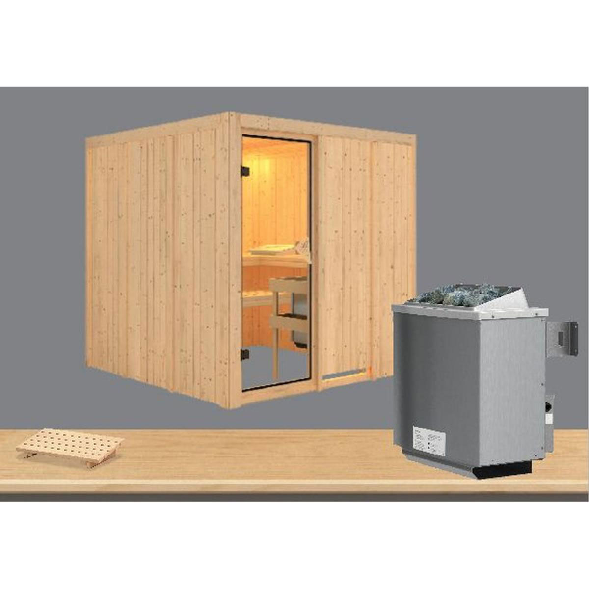 Karibu Systemsauna Rodin 68 mm 9 kW Ofen integr Strg ohne Dachkranz Bild 2