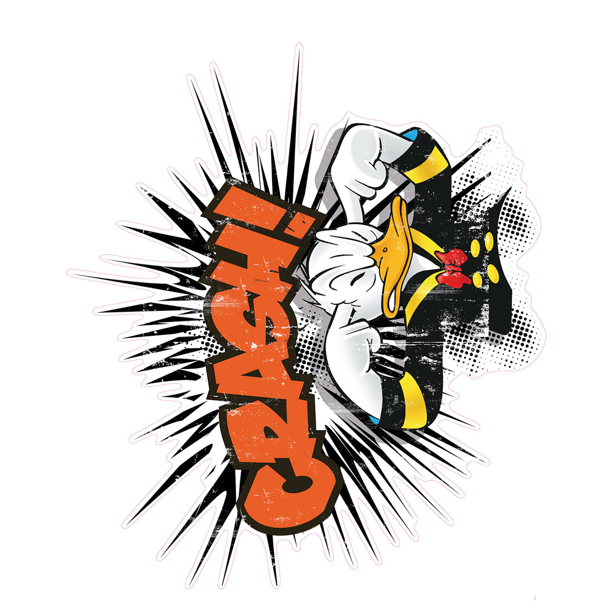 Komar  Selbstklebende Vlies Wandtattoo Donald crash XXL 127x160 cm Bild 2