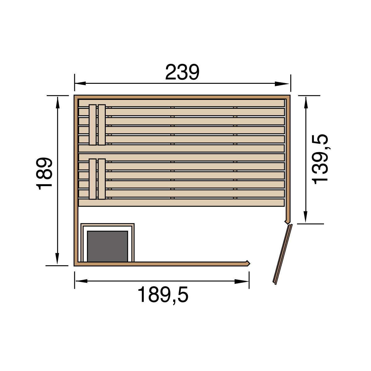 Weka  Massivholz-Sauna Valida Größe 2 Sparset 7,5 kW OS Glastuer und Fenster Bild 3