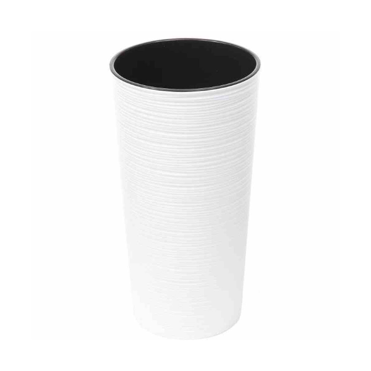 Siena Garden Pflanzgefäß Locon Durchmesser 30 x 57 cm weiß Rillenoptik Bild 1