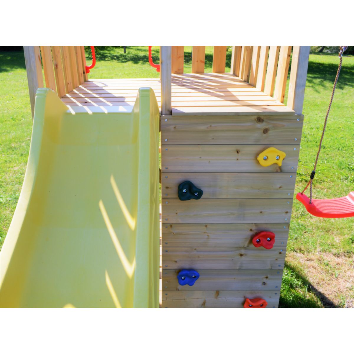 Wendi Toys Spielhaus Pelikan inkl. Rutsche, Kletterwand und Sitzgarnitur 280x270x270 cm