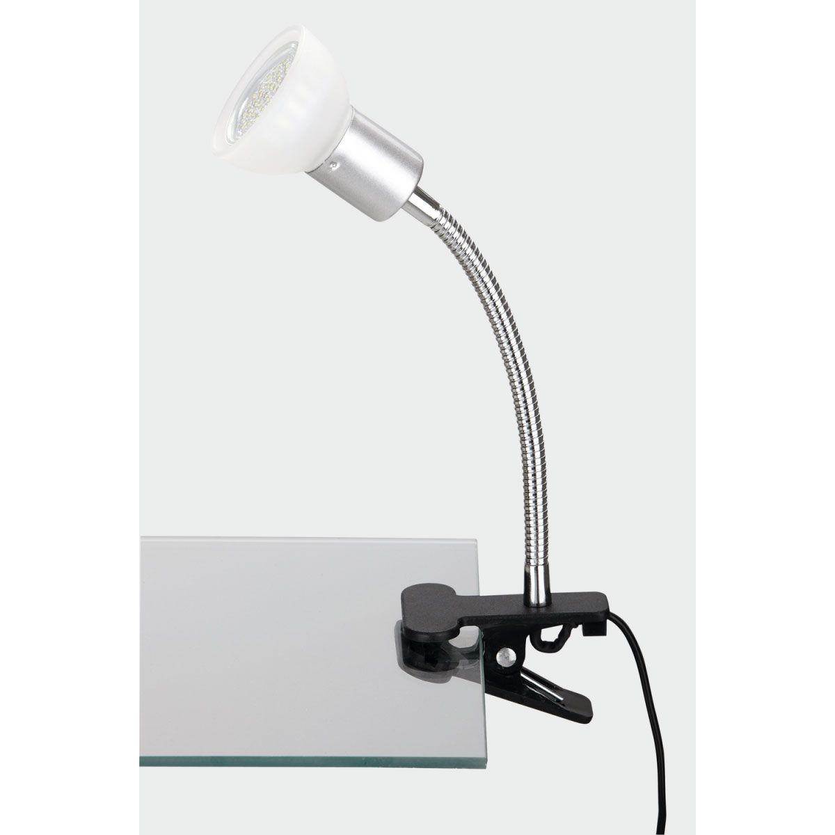 Briloner LED-Klemmleuchte titan-weiß