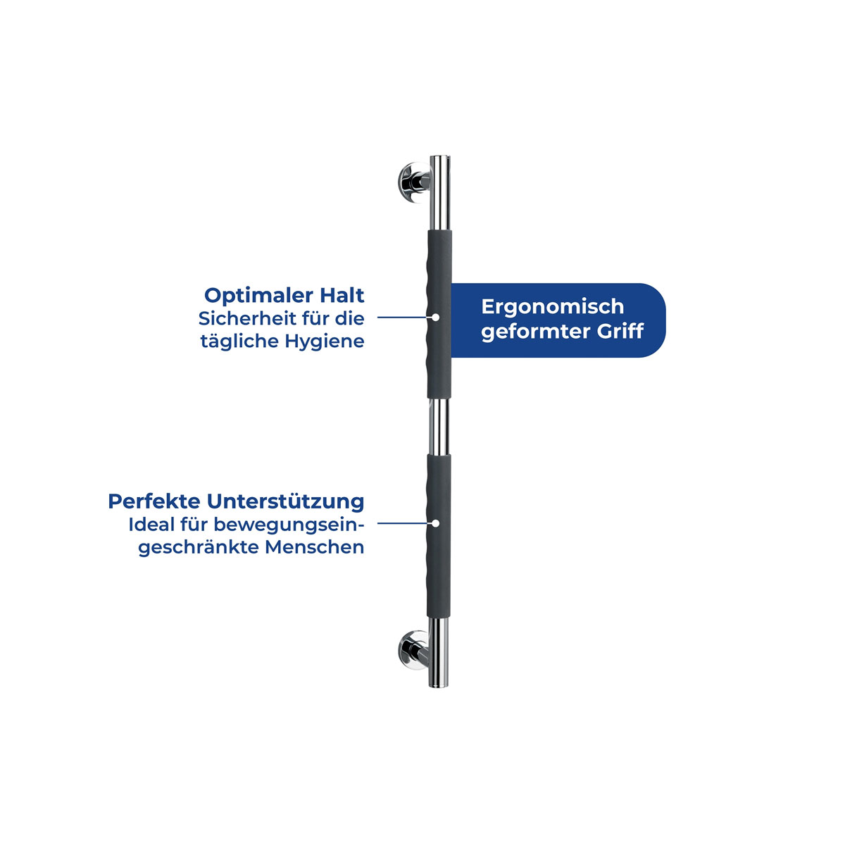 Wenko  Edelstahl Wandhaltegriff Secura 65,5 cm Bild 6