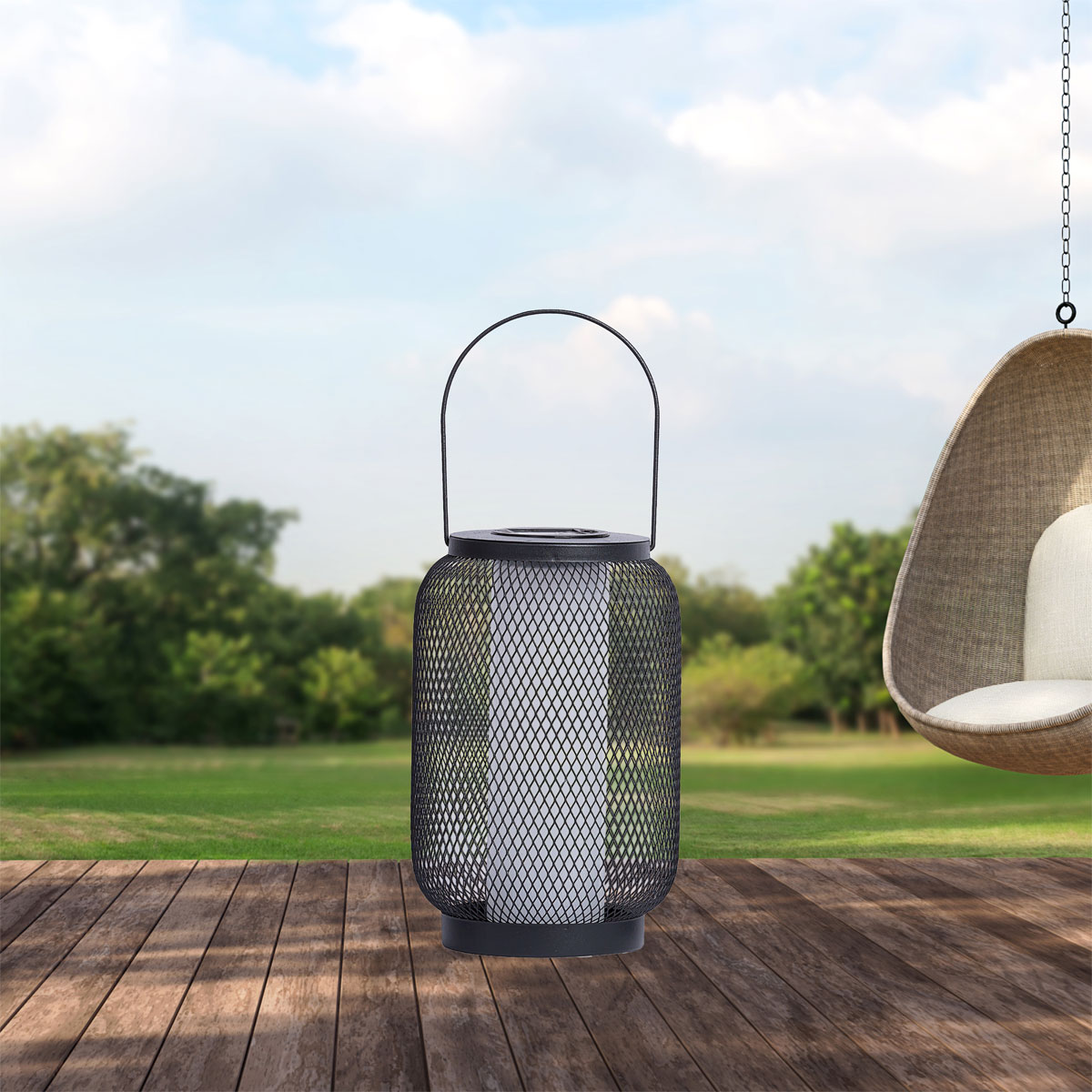 Flector Solar-Laterne Kea inkl Flammeneffekt schwarz Metall Bild 1