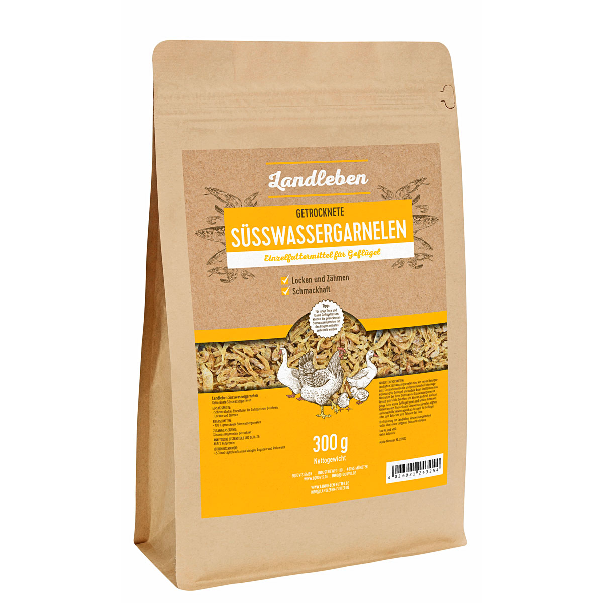 Getrocknete Süßwassergarnelen