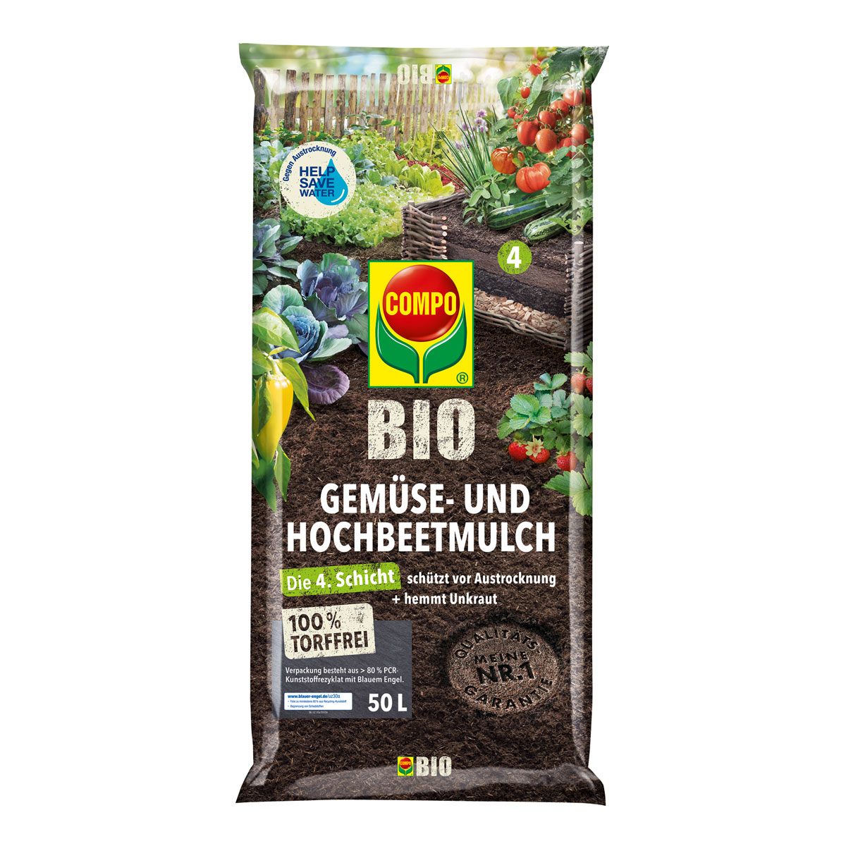 Compo BIO Gemüse- und Hochbeetmulch 50 L Bild 1
