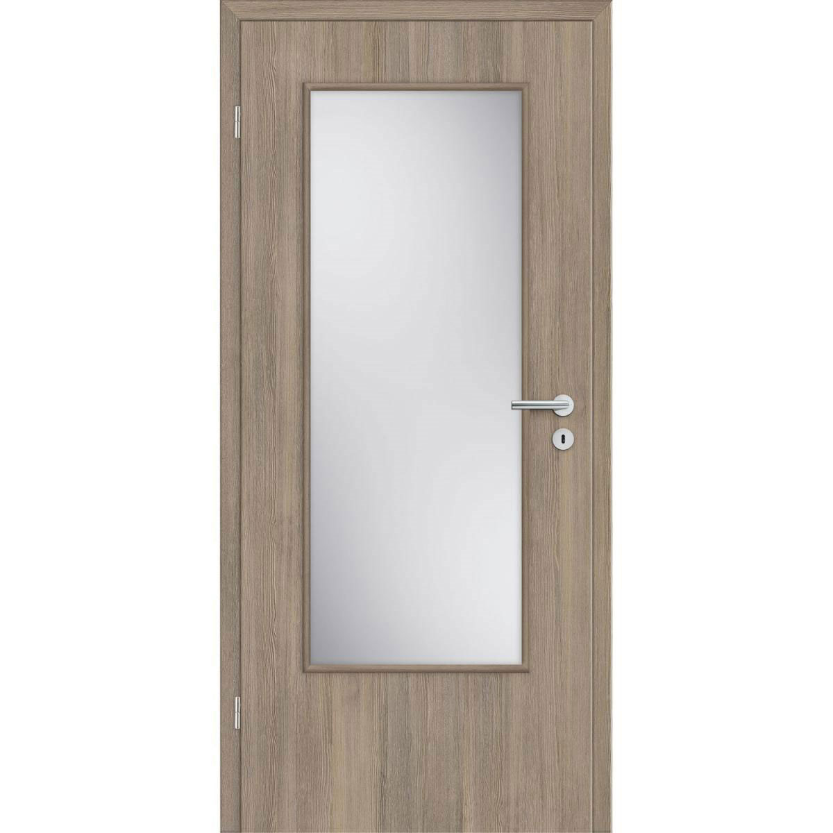 Borne Zimmertür CPL Lärche smoke aufrecht mit Lichtausschnitt 98,5 x 198,5 cm DIN rechts