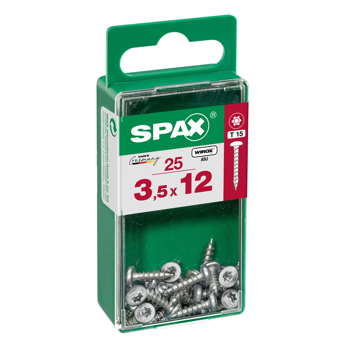 Spax Universalschraube WIROX Rundkopf 3,5 x 12 mm Torx 25 Stück