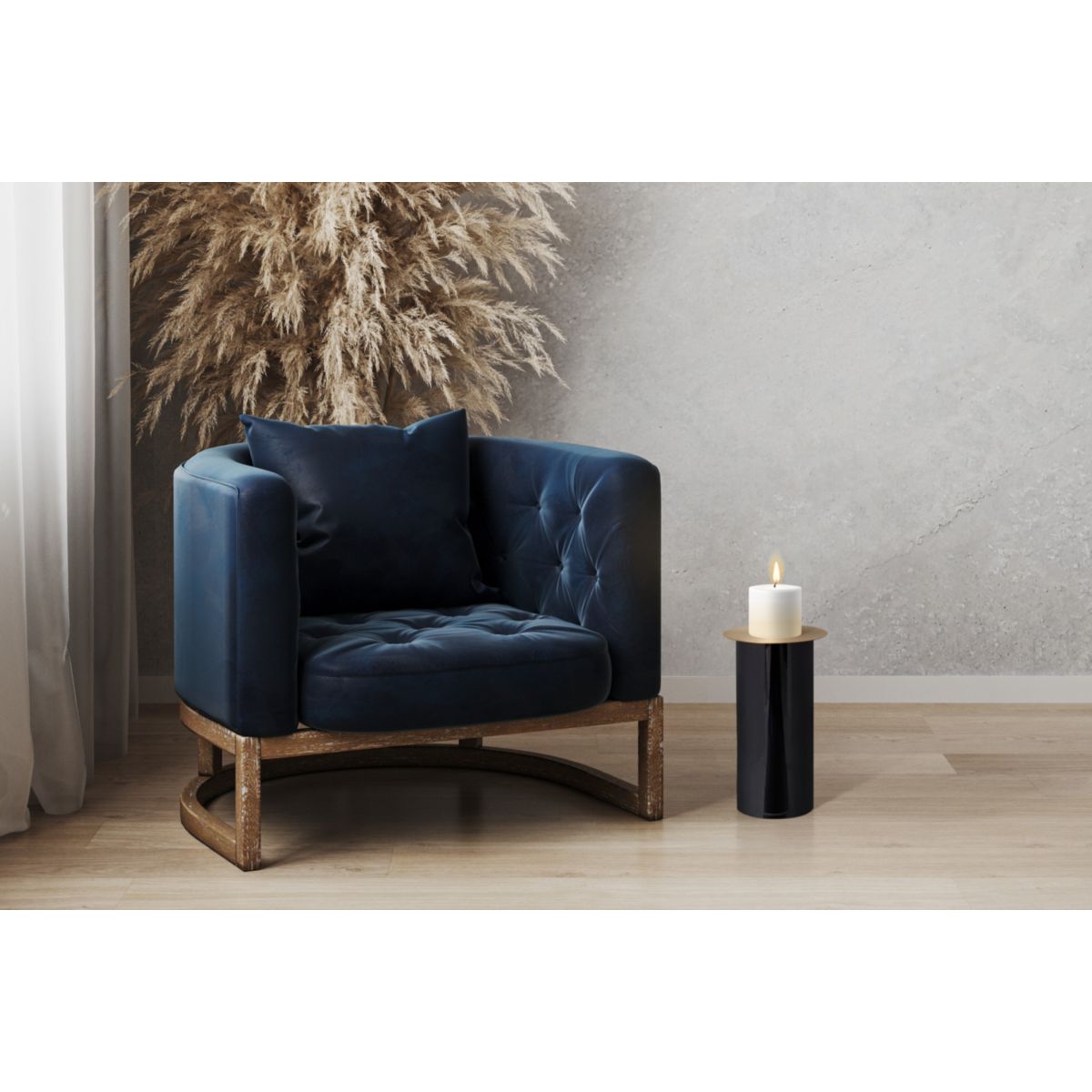 Bodenkerzenständer Art Deco 165 schwarz gold Bild 2