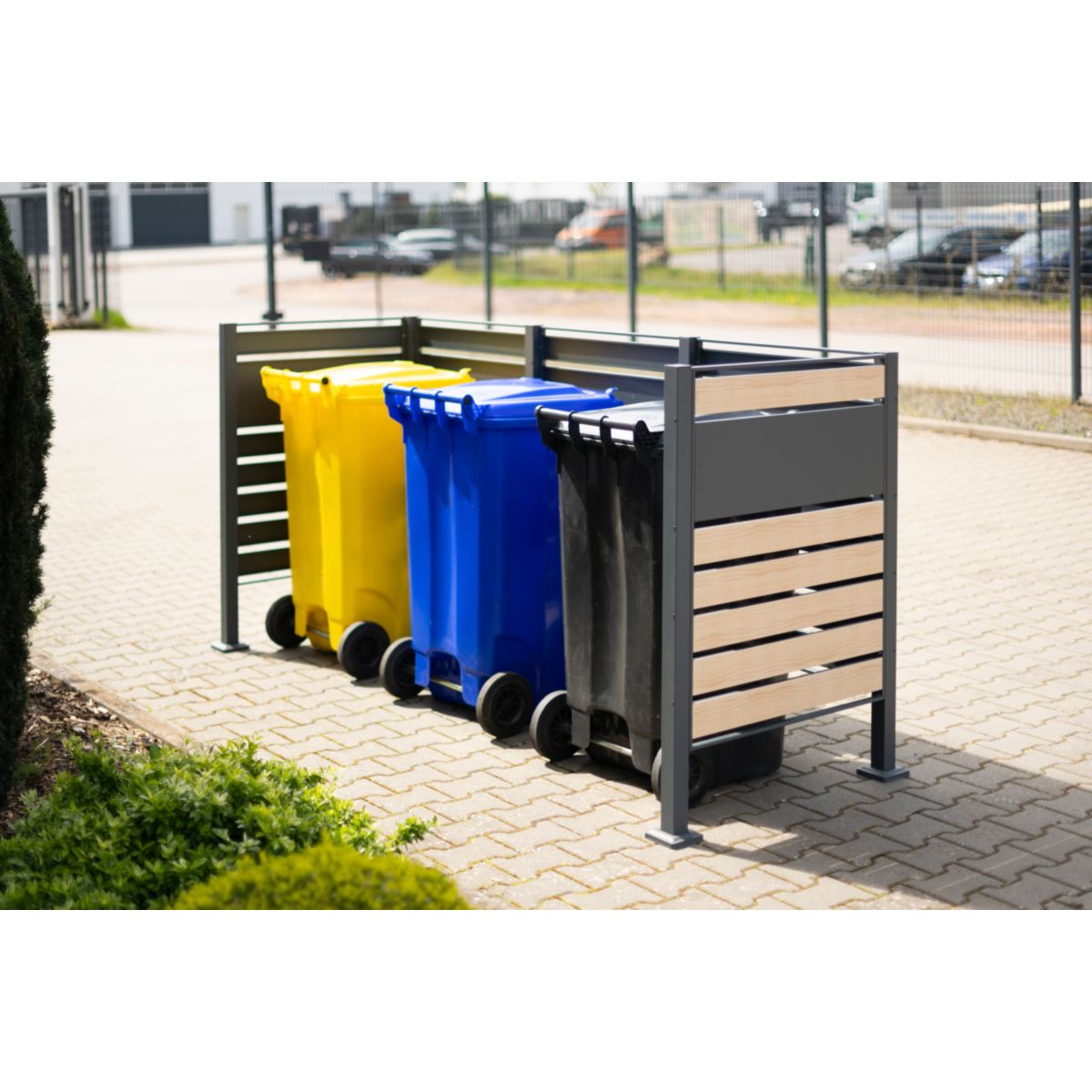 Westmann Mülltonnenverkleidung Planum 3x 240 L 1er Box 90x250x120 cm Bild 4