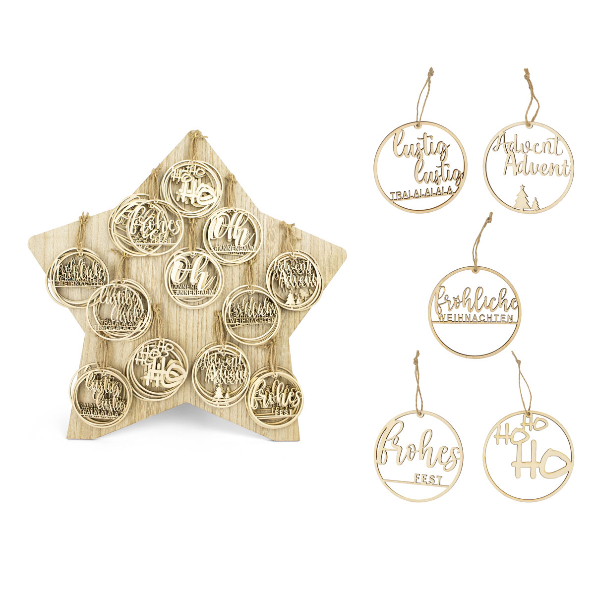 Hänger Holz 9 x 9 x 0,3 sortiert Bild 1