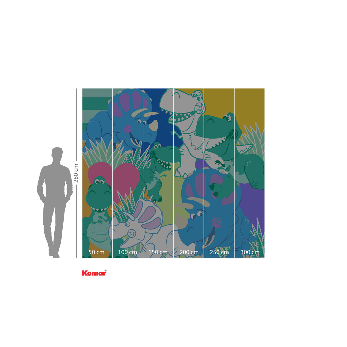 Komar  Vlies Fototapete Toy Story Rex and Trixie 300x280 cm Bild 3