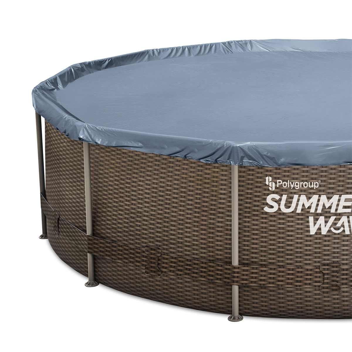 Summer Waves Active Frame Pool 457x457x107cm Rattan Braun Bild 5