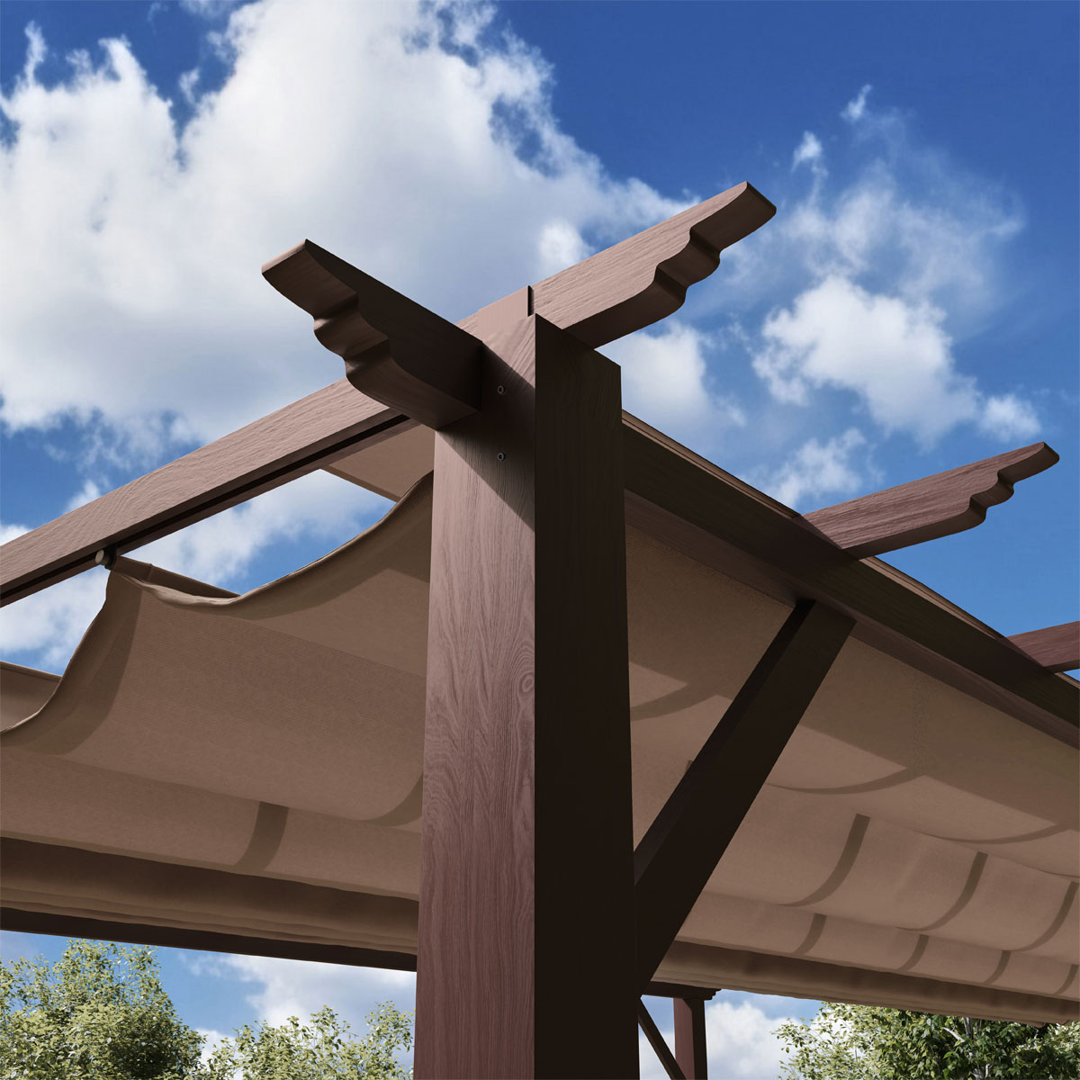 Paragon Outdoor Outdoor Pergola Florida 1111 350x350x235cm Dunkelbraun Bild 5