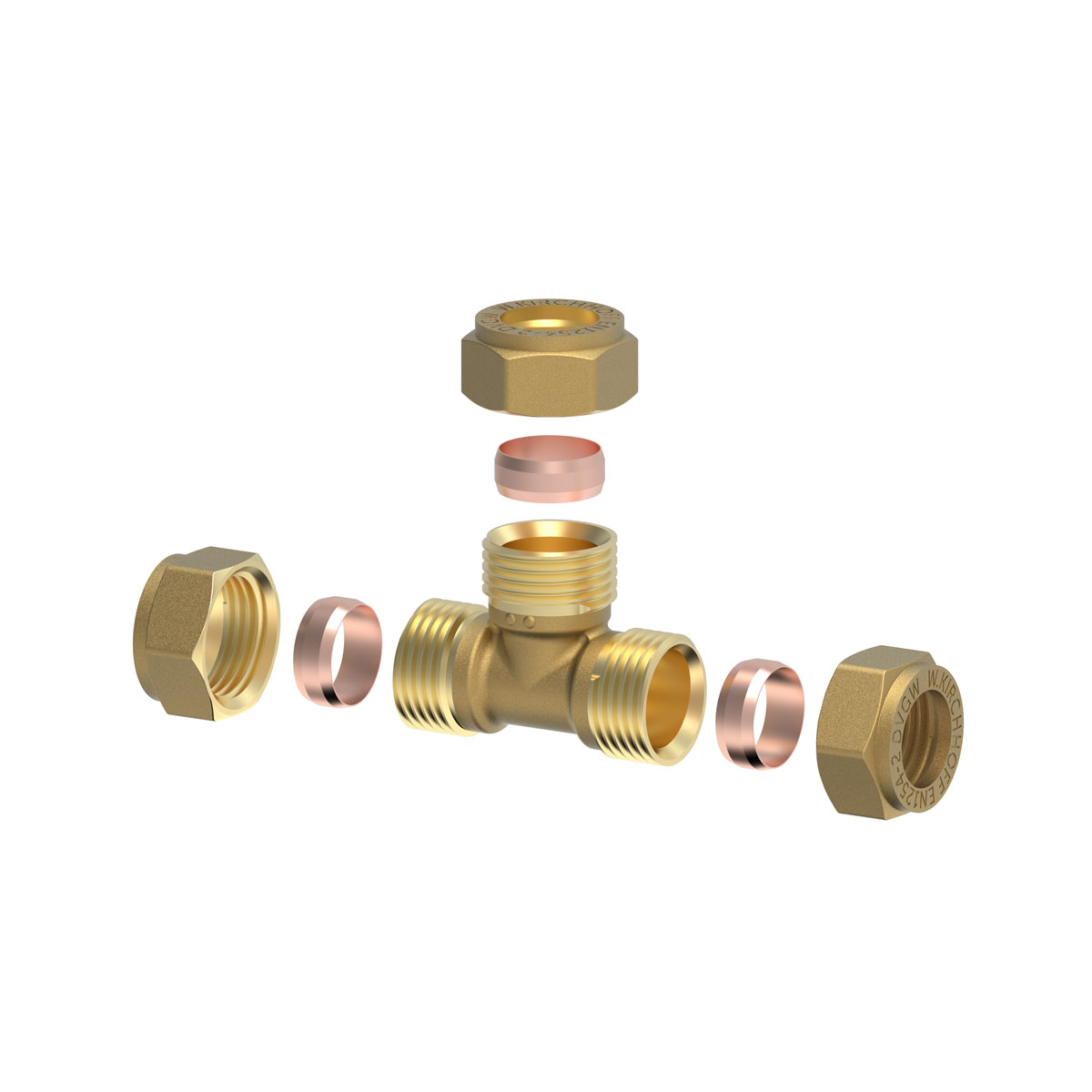 Kirchhoff T-Stück 18 mm Klemmfitting für CU-Rohr Bild 2