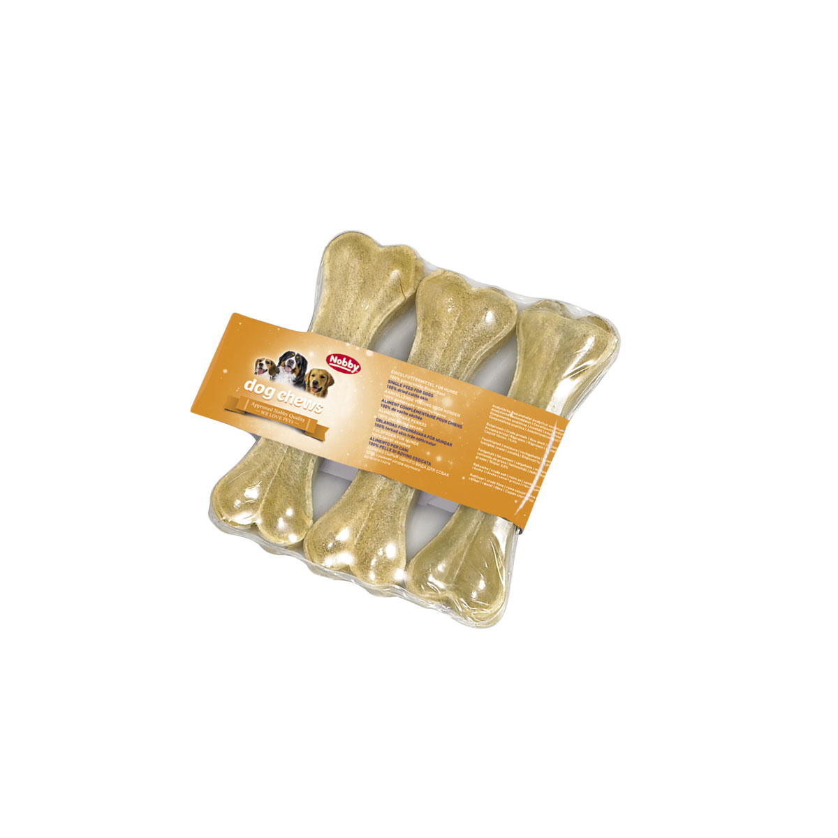 Kauknochen gepresst 13 cm 60 g 3er Set