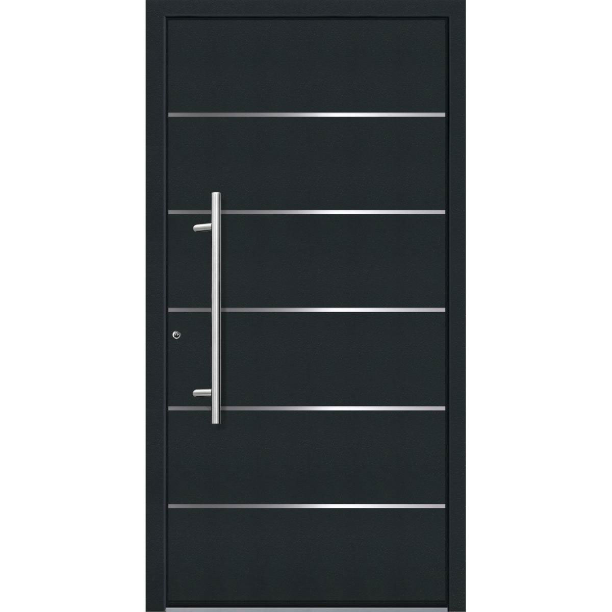 Aluminium Sicherheits-Haustür Livorno Exklusiv 75 mm anthrazit 110 x 210 cm Anschlag links inkl Griffset Bild 1
