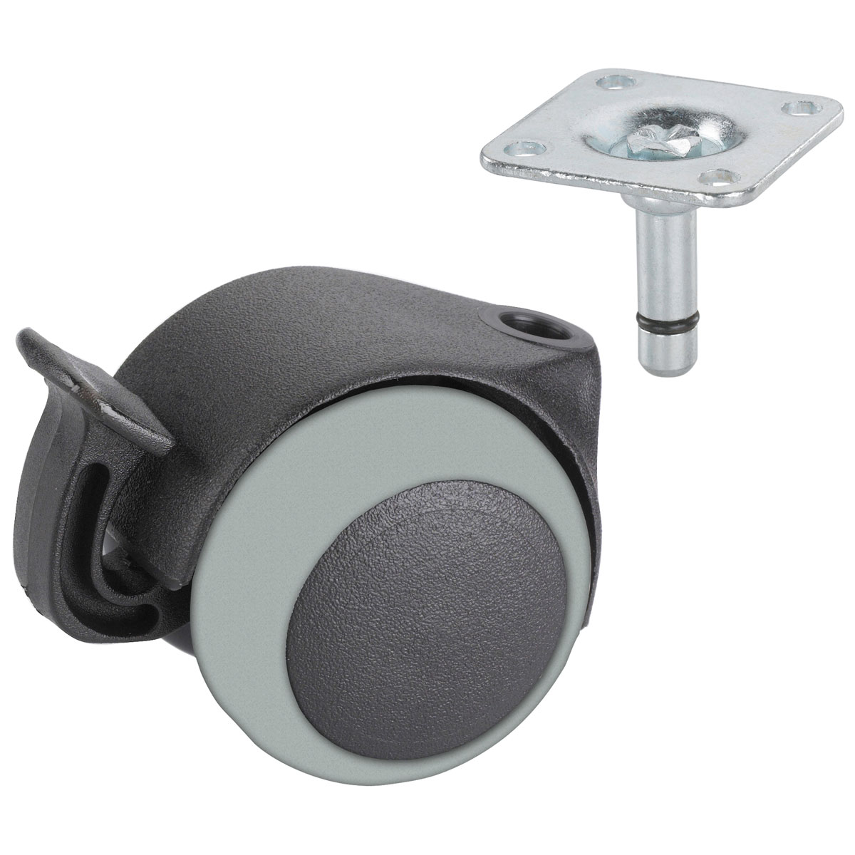 Dörner + Helmer Doppelrolle für empfindliche Böden mit Feststeller 40 mm