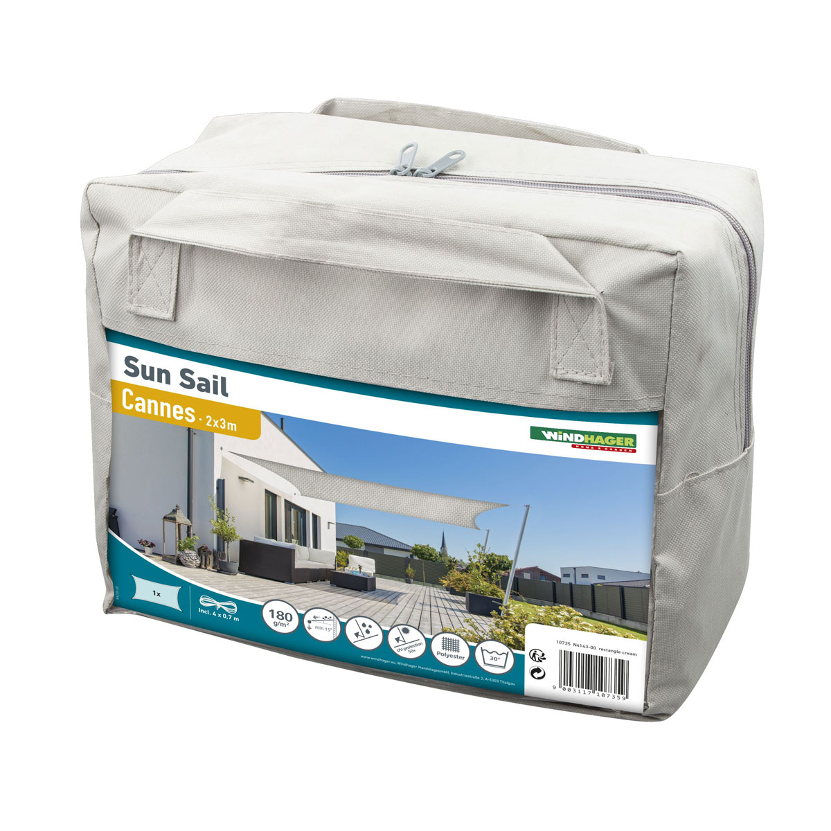 Rechteck-Segel Cannes 2 x 3 m grey Bild 4