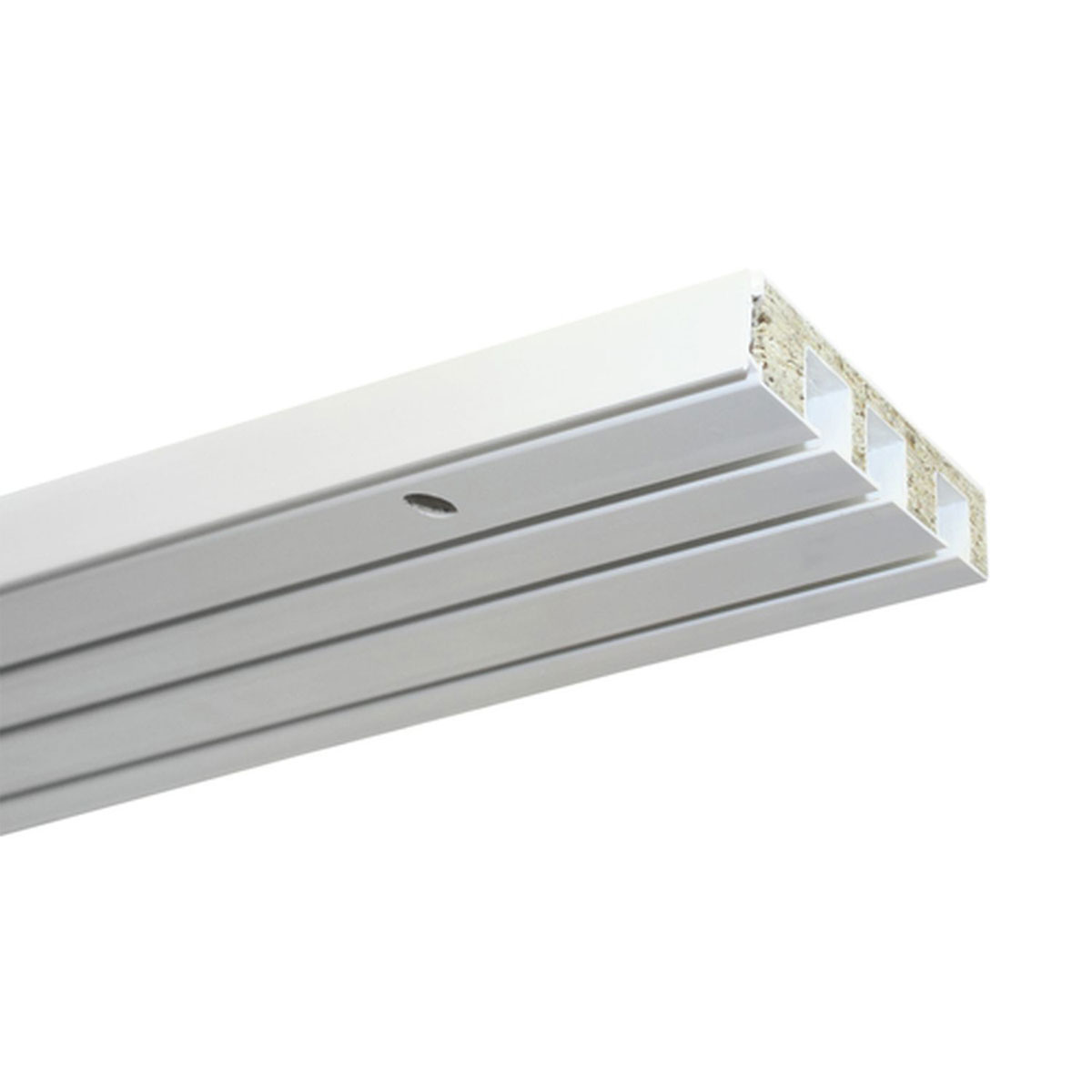 Gardinia Vorhangschiene GE3 210 cm mit Profil für Blendenbefestigung weiß Bild 1