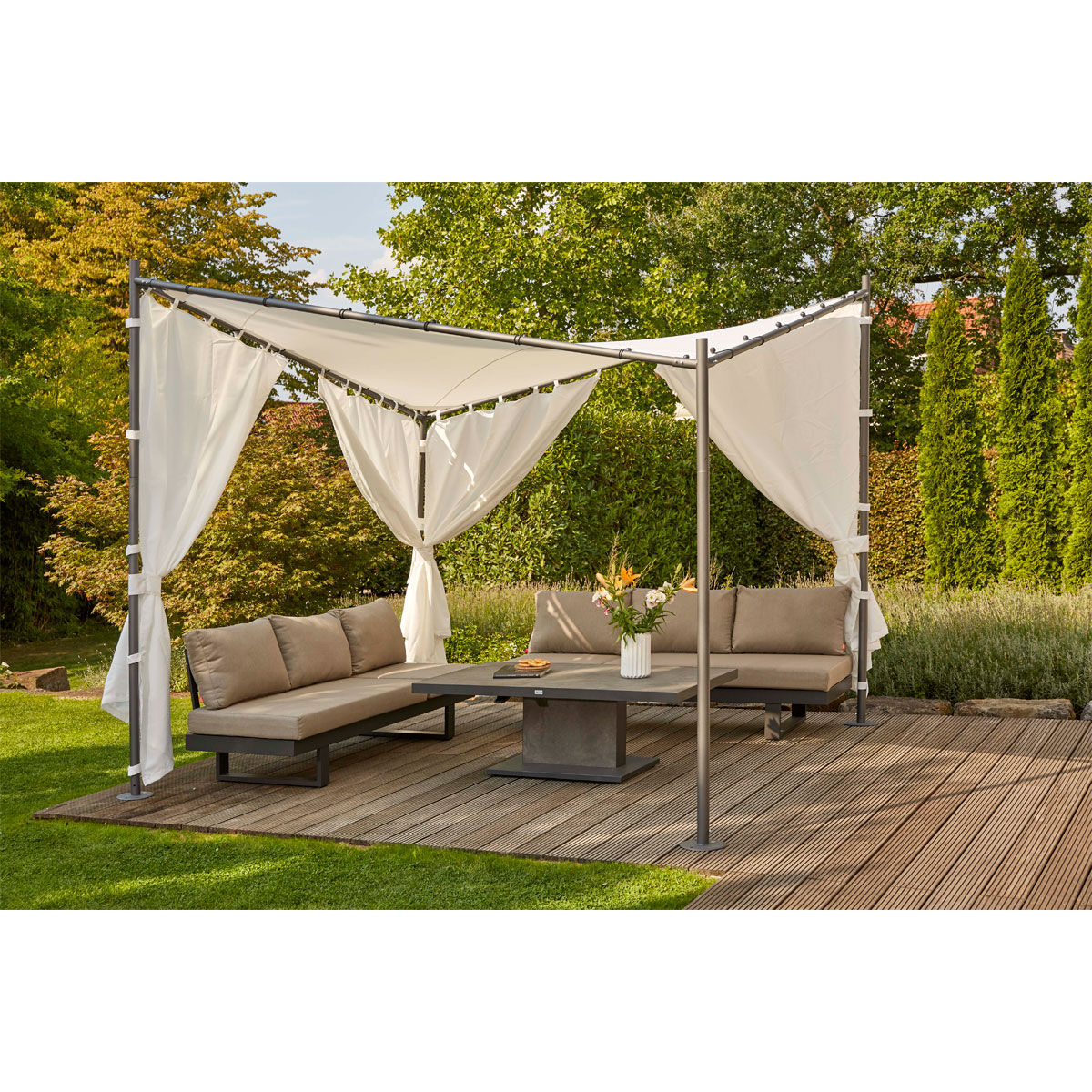 Siena Garden Pavillon „Berlino“, 300x300 cm, hellgrau Bild 3