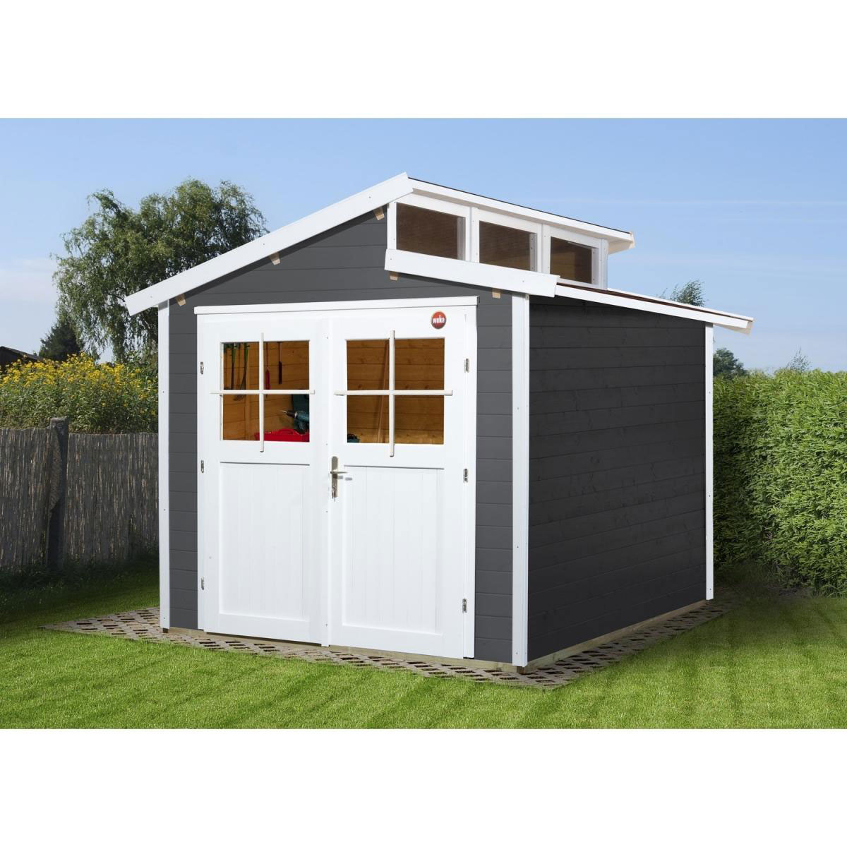 Weka Gartenhaus 226 267 x 261 x 252 cm schwarz Bild 1