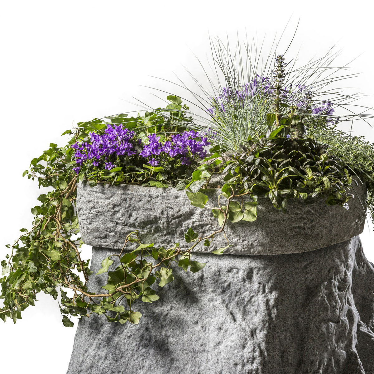 GreenLife Pflanzschale für den Dekor-Regenspeicher „Hinkelstein“, granitgrau Bild 2