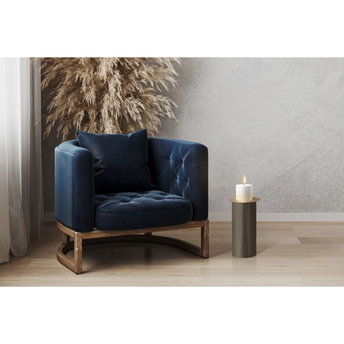 Bodenkerzenständer Art Deco 165 Braun gold Bild 2