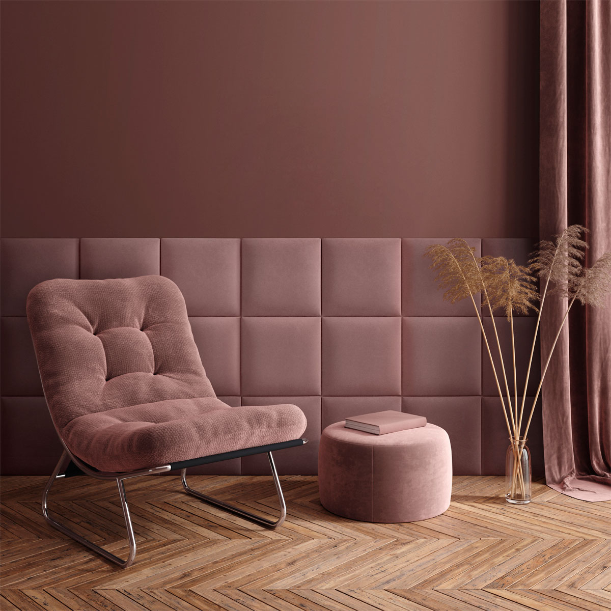 Mollis Polsterpaneele altrosa 30 x 30 cm Bild 2