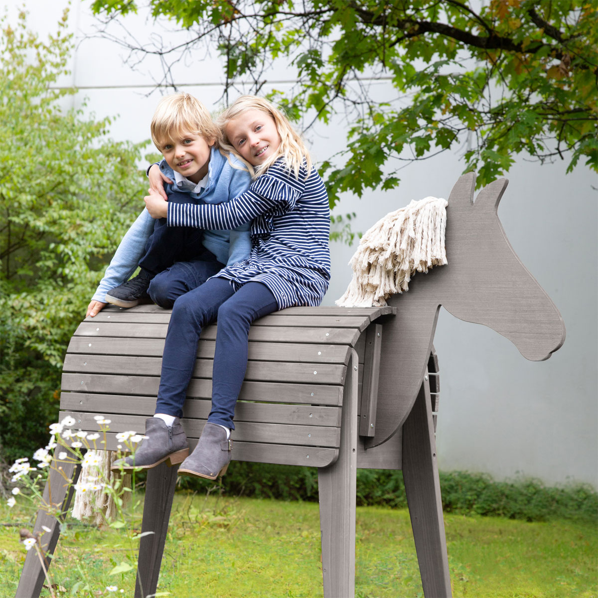 Spielpferd grau 64 x 123 x 151 cm Bild 5