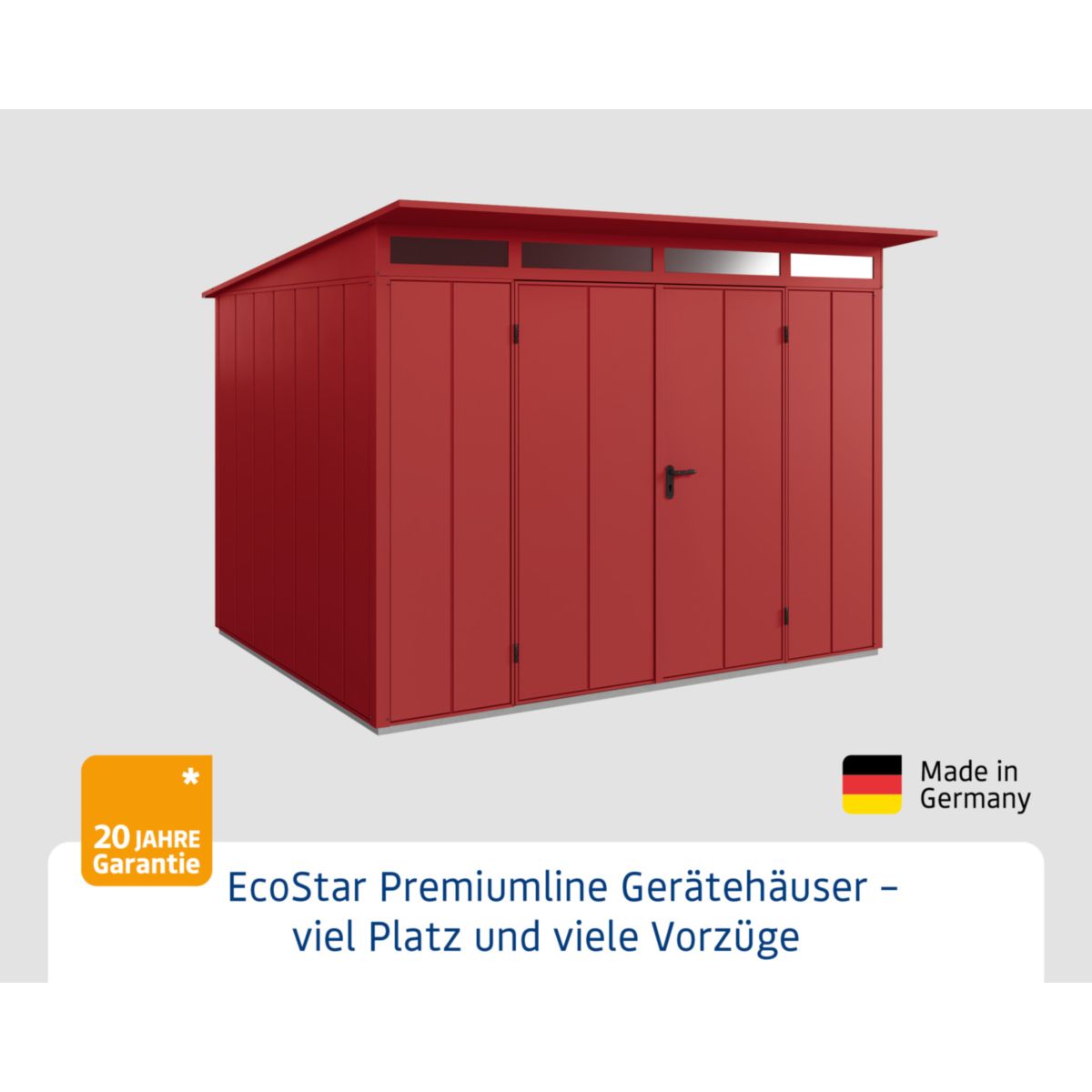 EcoStar  Gerätehaus Elegant-PTyp 3RAL3004 2 flg Bild 2
