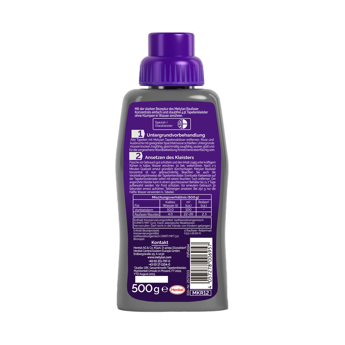 Metylan Fertigkleister Konzentrat Vlies 500 g Bild 2