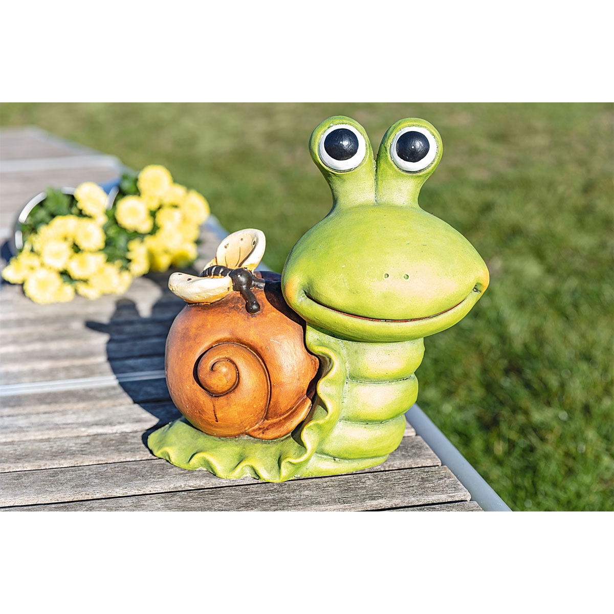 Haveson Schnecke mit Schmetterling 35 x 19,5 x 35 cm Bild 2