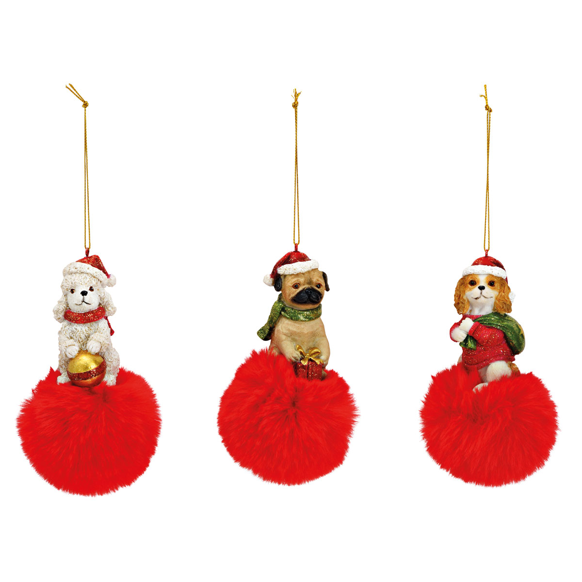 Hänger Hund aus Poly rot 3-fach 7 x 12 x 7 cm