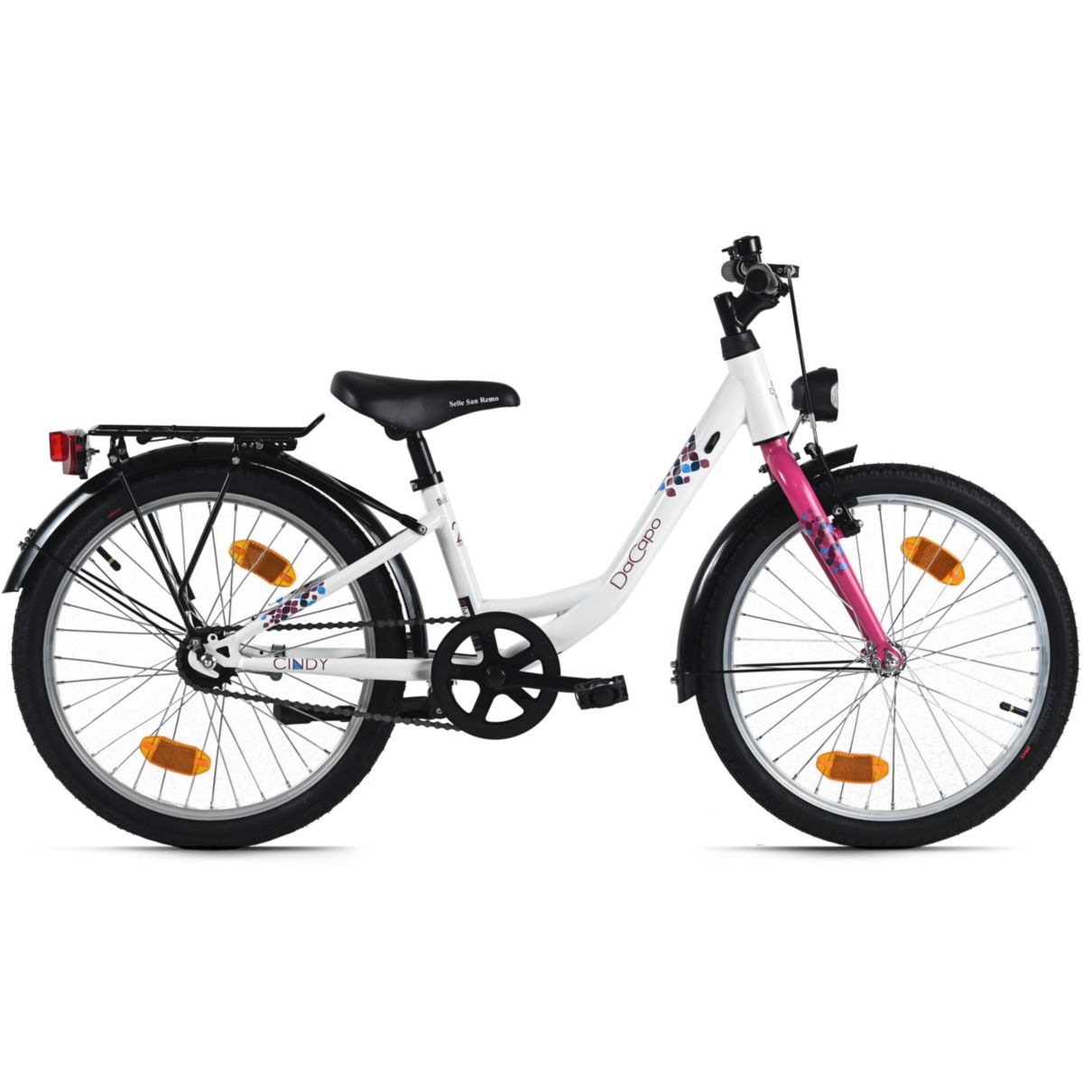 Adore DaCapo Kinderfahrrad 20" Cindy Weiß 1 Gang RH 27 cm mit Beleuchtung - Ab 6 Jahre