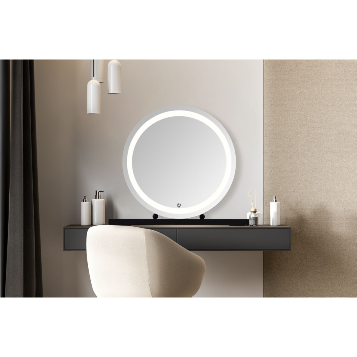 LED Schminkspiegel Glamory 125 schwarz Bild 6