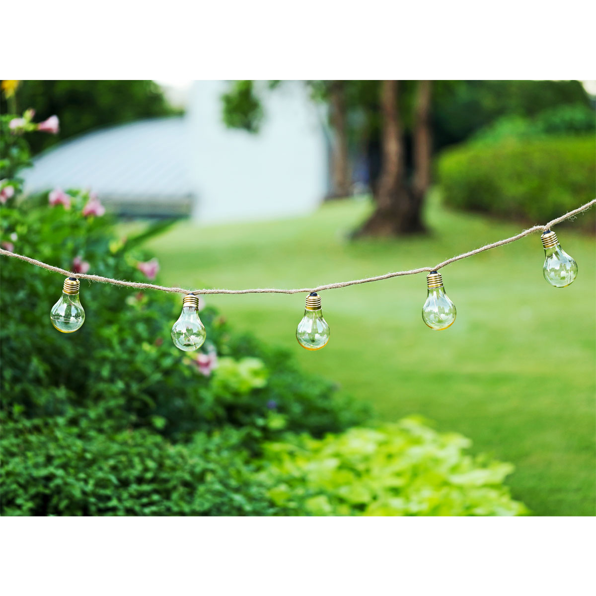 Flector Garten LED-Solar-Lichterkette Golden Vintage mit Naturfaser Bild 3