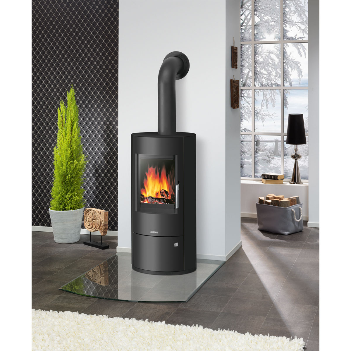 Justus Kaminofen Austin 7 Zeitbrand schwarz Bild 2