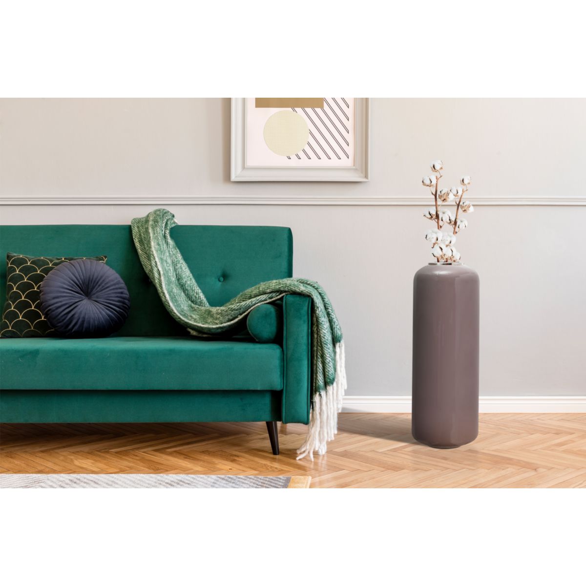 Bodenvase Art Deco 215 grau silber Bild 2