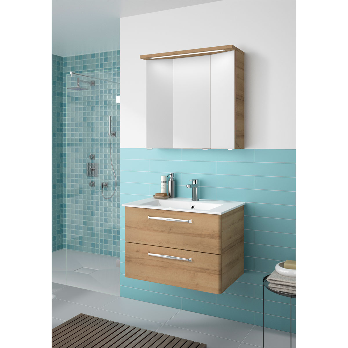 Pelipal Mineralmarmor-Waschtisch Trentino weiß 50 x 77 x 1,5 cm Bild 2